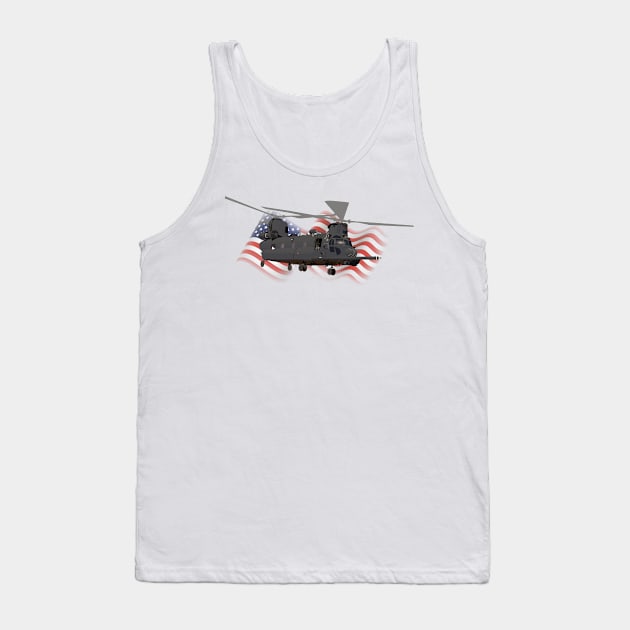 Patriotic MH-47 Chinook Helicopter Tank Top by NorseTech